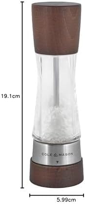 COLE & MASON Derwent Salt Grinder - Stainless Steel Mill Includes Gourmet Precision Mechanism and Premium Sea Salt