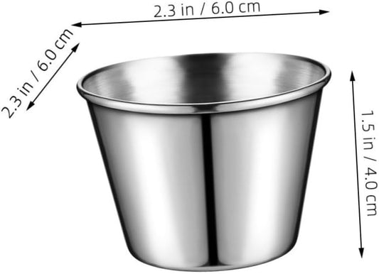 OUNONA 20pcs Stainless Steel Dipping Bowls Sauce Cups for Ketchup Condiments Appetizers for Restaurants and Home Use Versatile Kitchen Storage