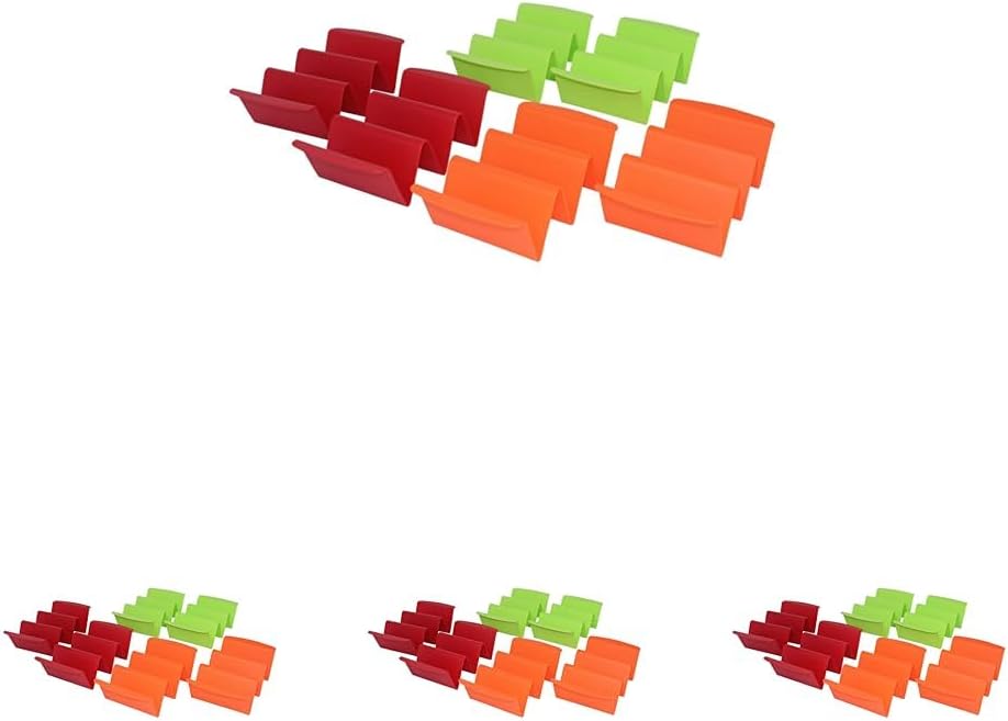 IMUSA 6pc Taco Holder Set, Red/Orange/Green