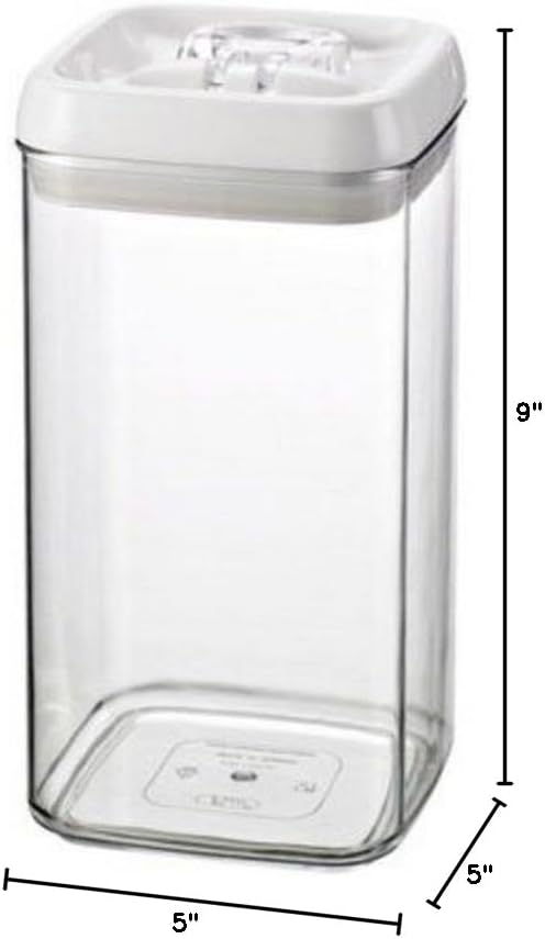 Felli® Flip Tite Acrylic 5" x 9" Food Storage Square Canister, 81 oz.