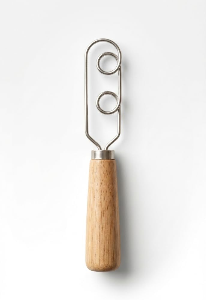 Sourdough Starter Stirring Hook and Danish Dough Whisk | Small Size to Fit in Jars | Improve the Mixing Standard Of Your Starter For Better Baking Results | New England Sourdough Starter Co.