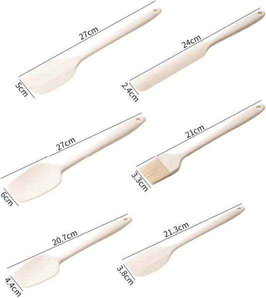 6 Pieces Silicone Spatula Set, Food Grade Rubber Spatula with Ergonomic Grip, Rubber Spatulas Silicone Heat Resistant Spatula Set for Kitchen Use, BPA Free Dishwasher Safe