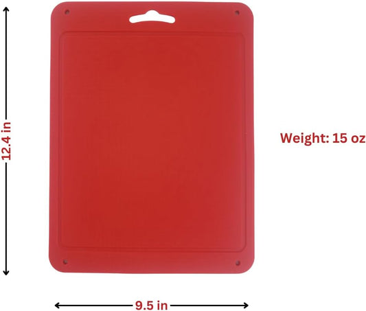 Silicone Kitchen Cutting Board with Handle – 16.8"x10.2" Foldable, Flexible, Large Chopping Mat, Heat Resistant Hot Pad, Non-Slip, Dishwasher Safe, Food Prep Board for Camping, Travel, Made in Korea
