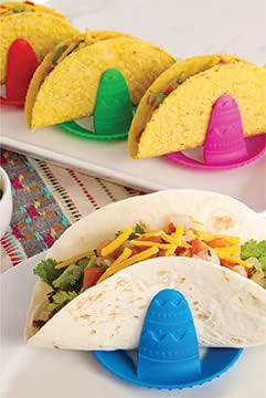 Talisman Designs Sombrero Taco Holders - Set of 4, Hold & Fill Small or Large Tacos | Crunch & Soft