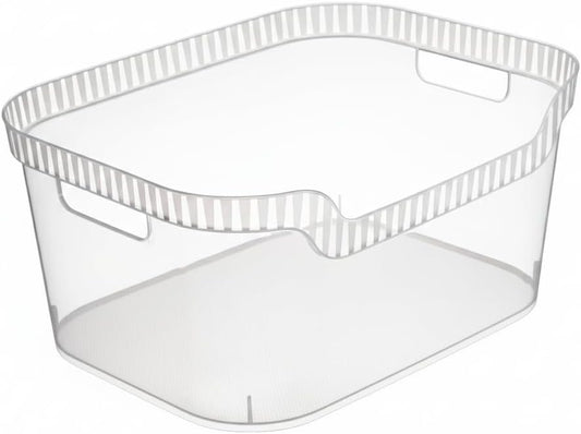 Tribello Open Clear Storage Bins, Closet Shelf Organizer Bins, Small, 9” X 6” X 4”, Pack of 4