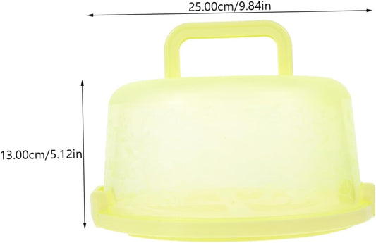Portable Cake Carrier 9.84 Inch Transparent Plastic Cake Box with Handle and Lid for Household Baking Storage and Outdoor Transport