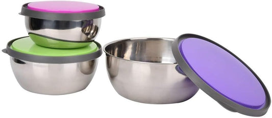 3PCS Mixing Bowls with Lids Set, Seal Bowl Food Storage Box Mixing Bowls Kitchen Tool for Food Prep Fridge Storage (3 Sizes)