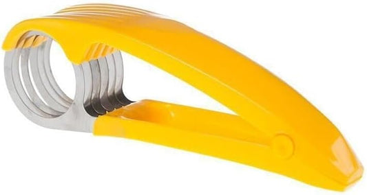 Banana Slicer, Strawberry Slicer, Easy Perfect Slices Every Time, Durable Stainless Steel Blades - Effortless Fruit Cutting Tool for Smoothies, Desserts, and Snacks - Safe & Easy to Clean