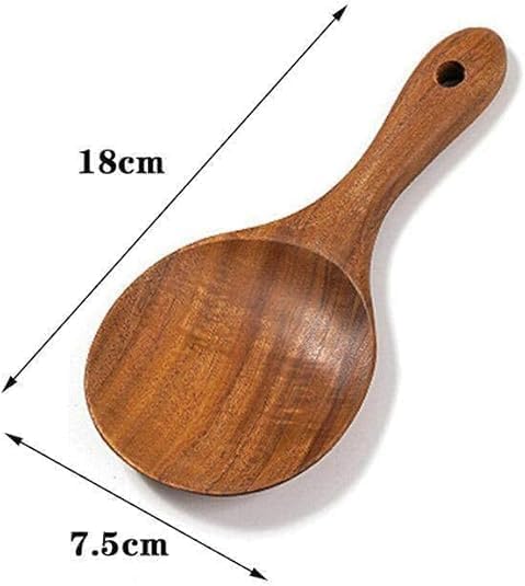 Natural Wooden Rice Spoon Non-stick Rice Paddle Rice Scooper Rice Serving Spoon Rice Spatula for Rice Potato Salads,Wooden Serving Spoons 7 inch Serving Utensils for Kitchen and Dining