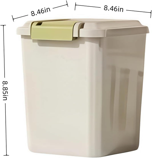 10KG Airtight Rice Storage Container with Measuring Cup, Food Grade Grain Storage Bin with Double Seal Buckle, Rice Box for Rice, Beans, Cereal and Pet Food, Kitchen Pantry Organizer (10KG with cup)