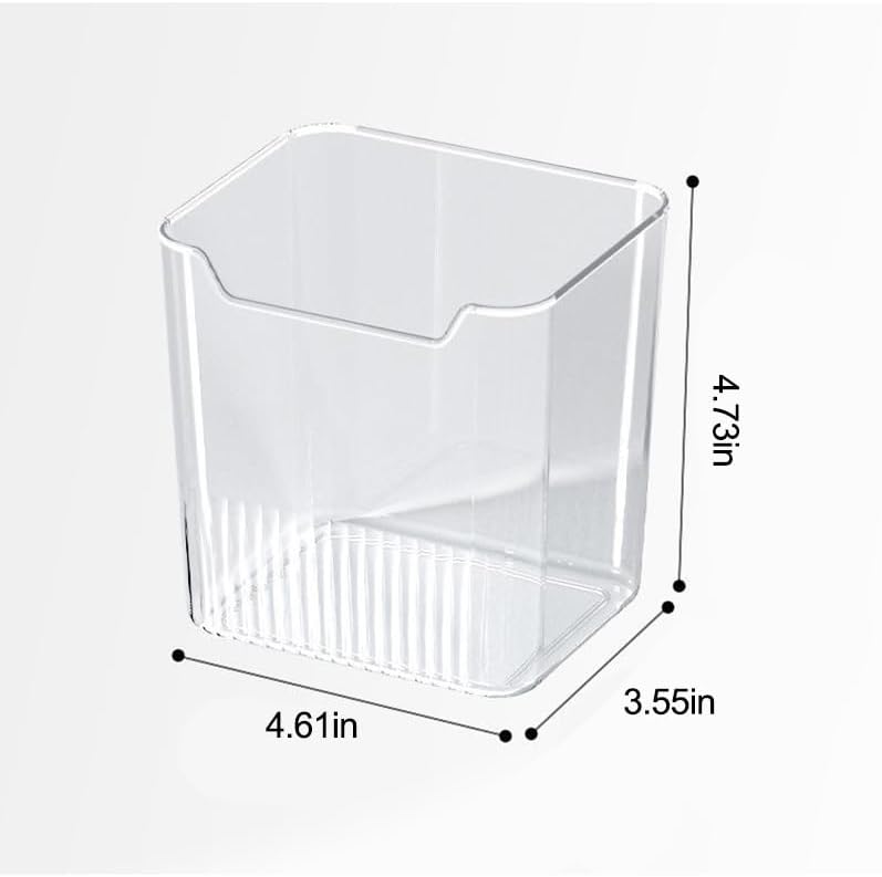 3 Pack Fridge Organizer Bins, Plastic Refrigerator Side Door Storage Containers, Space-Saving Organizer Bins for Fridge, Refrige Drawers for Fruit and Vegetable, Clear