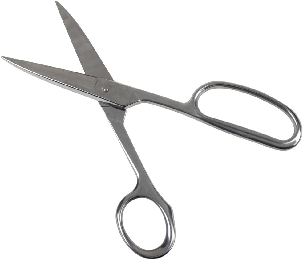 Klein Tools G758LR Scissors, Made in USA, Straight Trimmer with Large Ring for Cutting Fabric, Rubber, Light Metal, More, 9-Inch