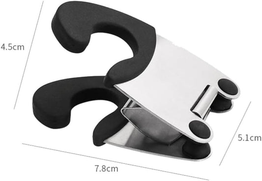 2pcs Stainless Steel Pot Clip Spoon Holder with Rubber Grip, Convenient Utensil Rest for Kitchen Cooking, Sturdy Heat Resistant Spoon Clip for Pot Edge Use