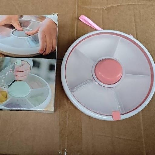 with lid, Home Portable Children's Snack Rotating Fruit Tray Snack Box, Sealed Dry Fruit Tray Storage Box with lid, Moisture-Proof(Green)