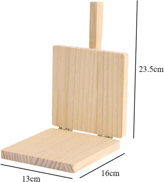 Amagogo Wooden Tortilla Press, Manual Dough Presser for Corn Tortillas, Dumpling Wrappers, and Flatbreads, Ergonomic Handle, Beige