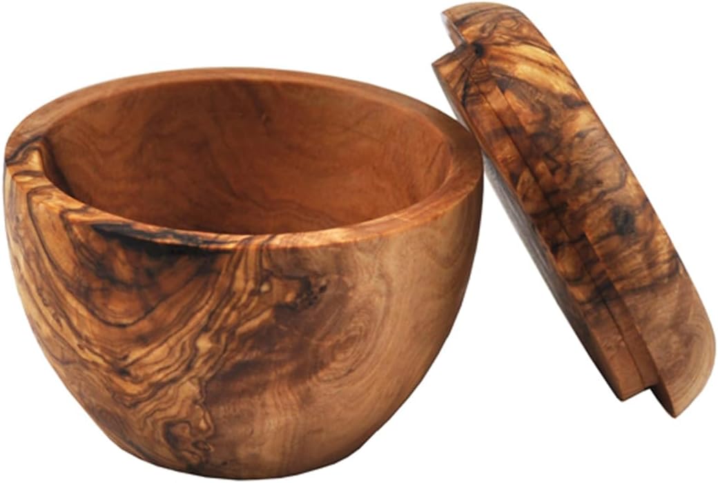 Naturally Med Olive Wood Sugar Pot/Salt Keeper