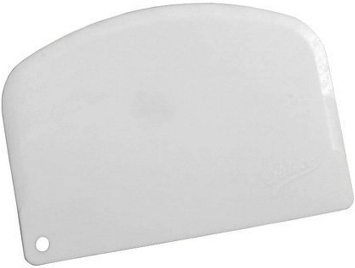 Ateco 1303 Bowl Scraper Set, Flexible Food-safe Plastic, White, 6-Pieces