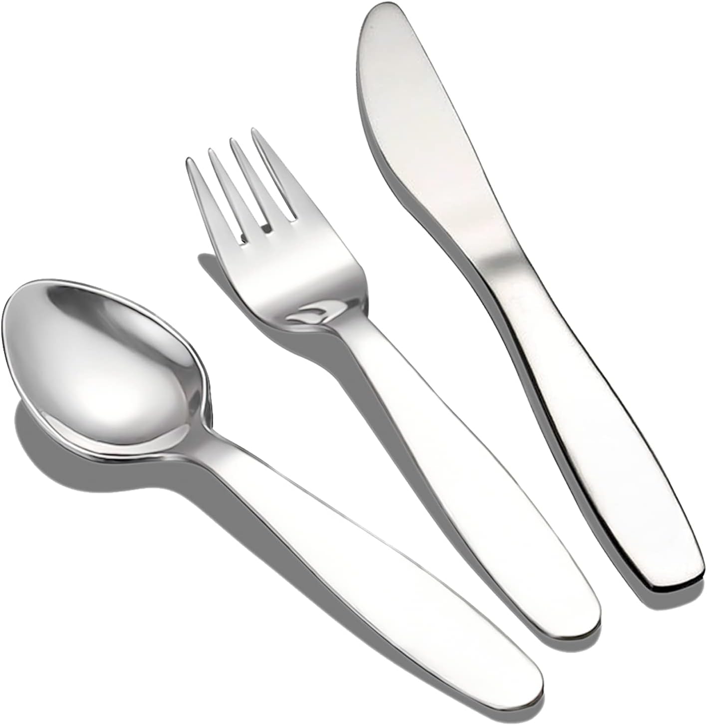 VANRA 2 Pieces Children Fork Spoon Set with Travel Case for Lunch Box, 18/8 Stainless Steel Kids Silverware Flatware Set Kids Utensil Set for School, 5.9in (Fork Spoon)
