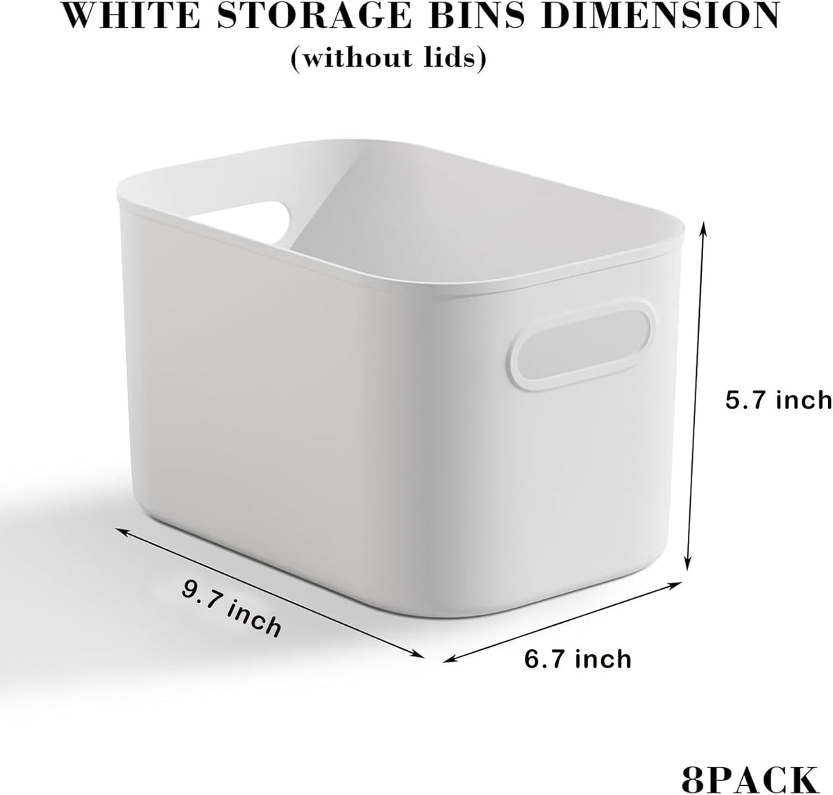 12 Pack Black Storage Bins for Shelves, Plastic Storage Containers for Organizing, Stackable Storage Boxes with Handle, Black Storage Bins for Classroom, Craft, Snacks, Cabinet, 9.7x6.7x5.7inch