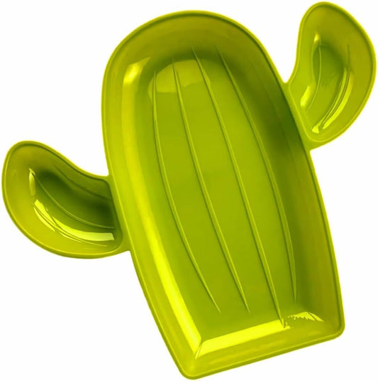 Fun Express Cactus-Shaped Chip & Dip Tray - Green