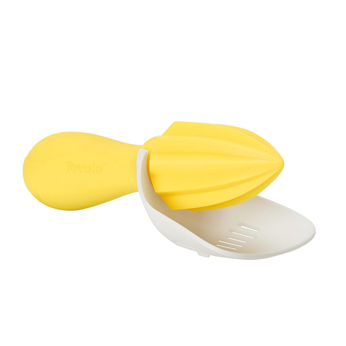 Tovolo Citrus Press Manual Hand Juicer Squeezer with Pour Spout Dishwasher Safe Aluminum Press Juicer for Lemon Lime Oranges Tangerine Pomegranate Fruit Ergonomic Grip for Efficient Juice Extraction