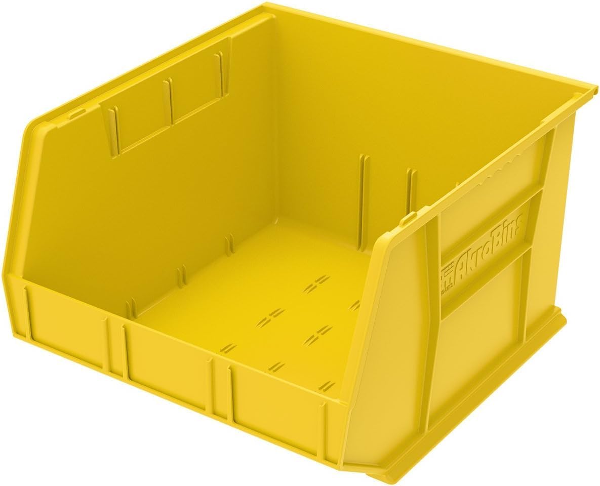 Akro-Mils 30270 AkroBins Plastic Storage Bins, Space-Saving Stackable Bins for Garage, Pantry, Craft Organization, 18" x 16" x 11", Clear, 3-Pack