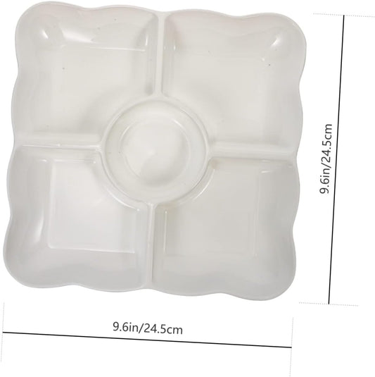 KICHOUSE Candy Tier Tray Fruit Tray Simple Food Storage Desktop Snack Storage Plate Grid Design