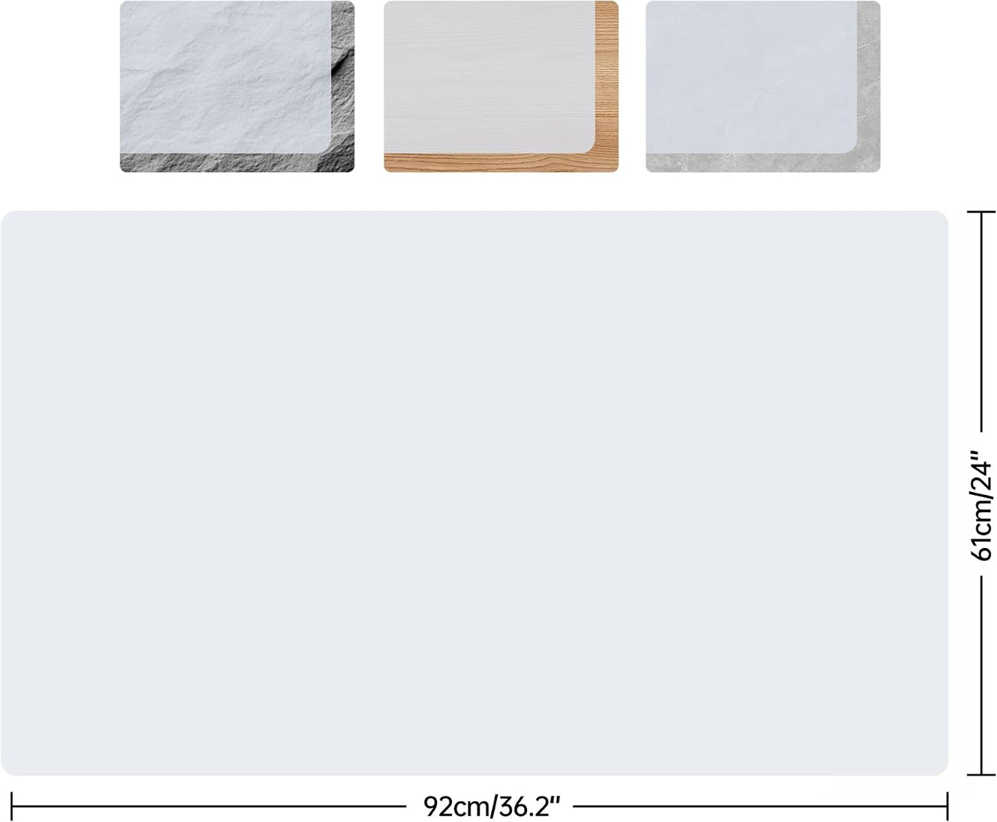 Extra Large Non-Slip Silicone Mat, 32.3x24 Inch Cut-to-Fit Counter Protector,Heat & Waterproof Drawer Liner, Food Grade Durable Desk Mat, 1.2mm Thick Gray