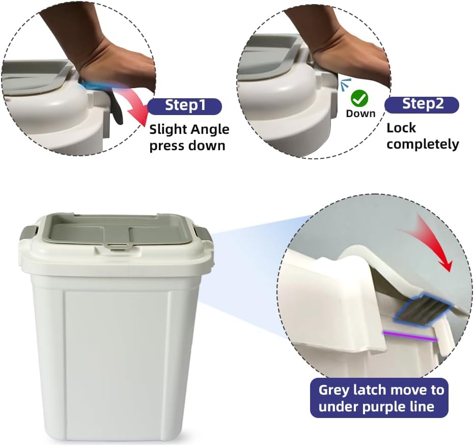 Ashfield & Harkness Airtight Pet Food Storage Container, up to 30 Lbs/ 36 Qt for Dog Cat Bird and Other Pet Food Storage, Easy Acces Including Scoup, Easy Access, Lightweight Keeps Pet Food Fresh