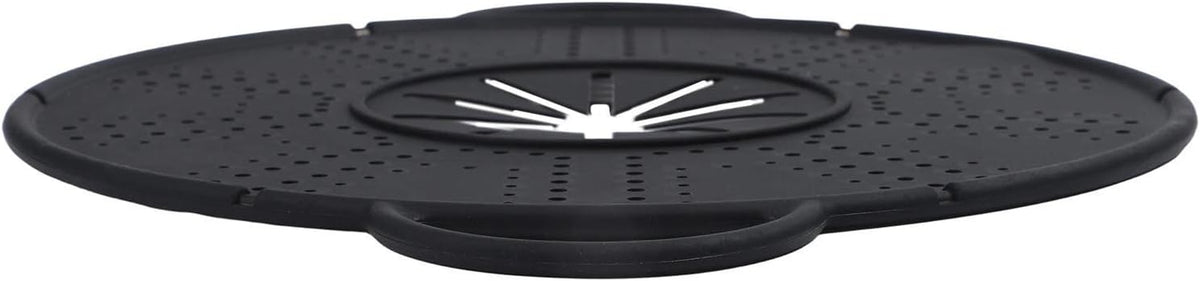 Silicone Spill Stopper Lid and Pot Holder, Heat-Resistant Food-Grade Cover for Boil-Over Prevention, Steaming, Insulation and Multi-Pot Compatibility(black)