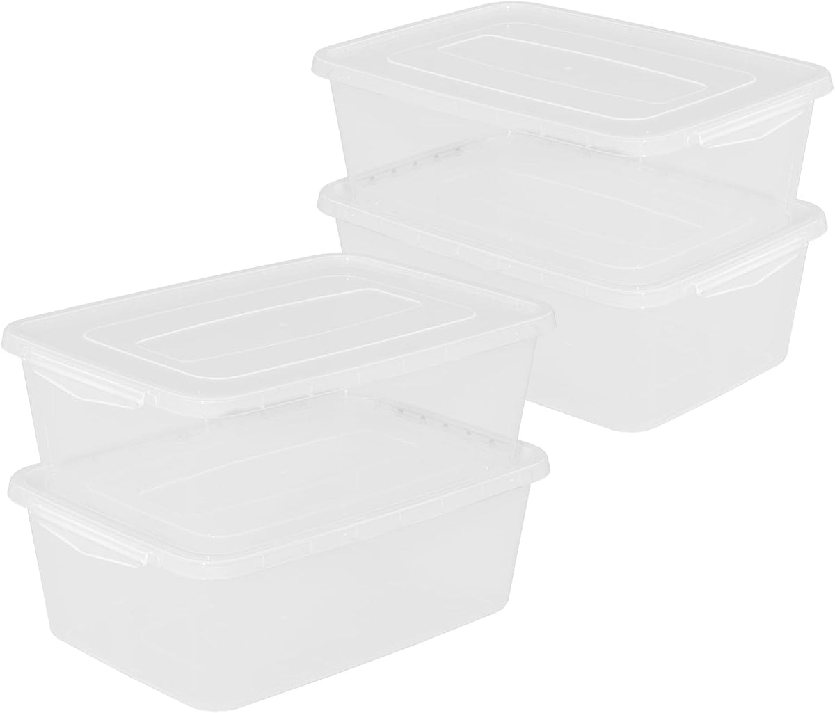 2 Packs 16 L Pizza Dough Proofing Box with Latching Lid, Clear