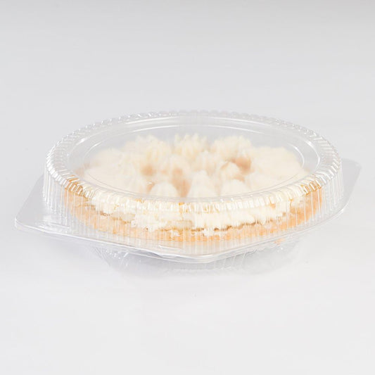 DFI Clamshell 9" Deep Pie Container with Hinged Lid LBH-992 Clear | 100/Case | For 9" Pies, 4" Tall Crystal Clear, Freshness Seal, Snap Closure, Freezer Safe, Stackable, Durable, 10.4" x 10" x 4"