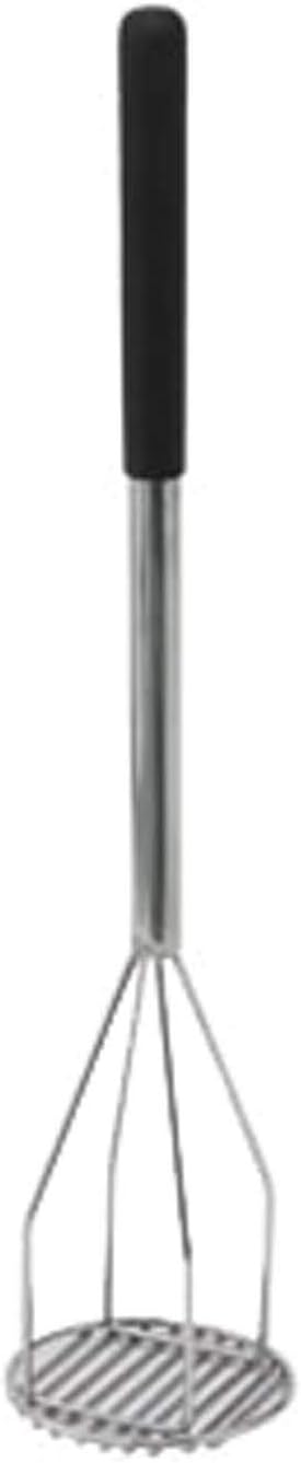 Winco 5" x 24 1/2" Black Plastic Potato Masher, Round with Handle