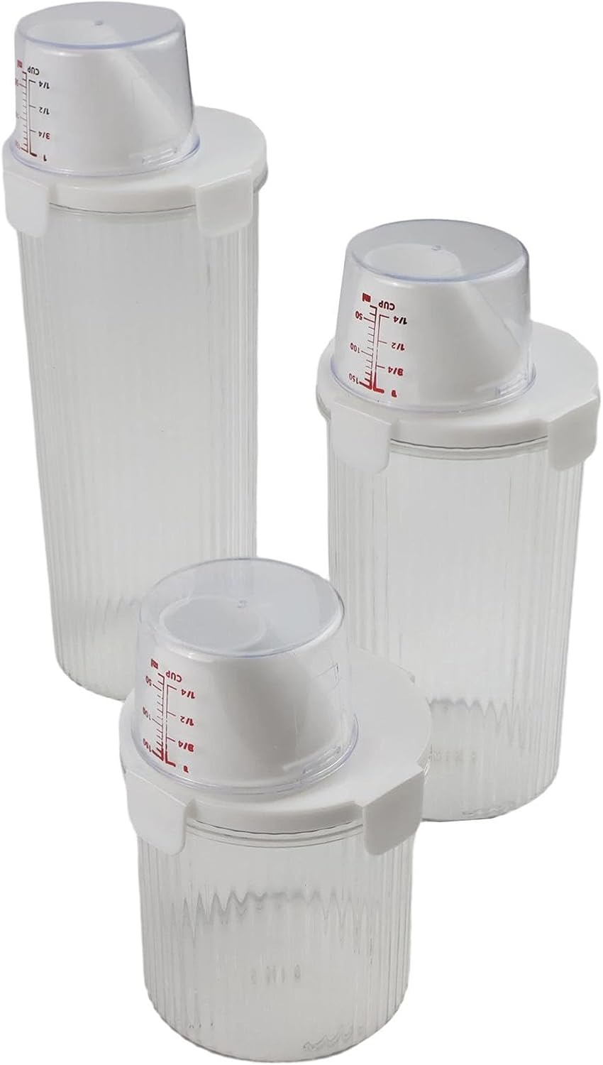 Cereal And Rice Storage Container With Airtight Lid, Pour Spout, And Measuring Cup For Dry Food, Grains Flour Sugar Snacks Pet Food (Small)