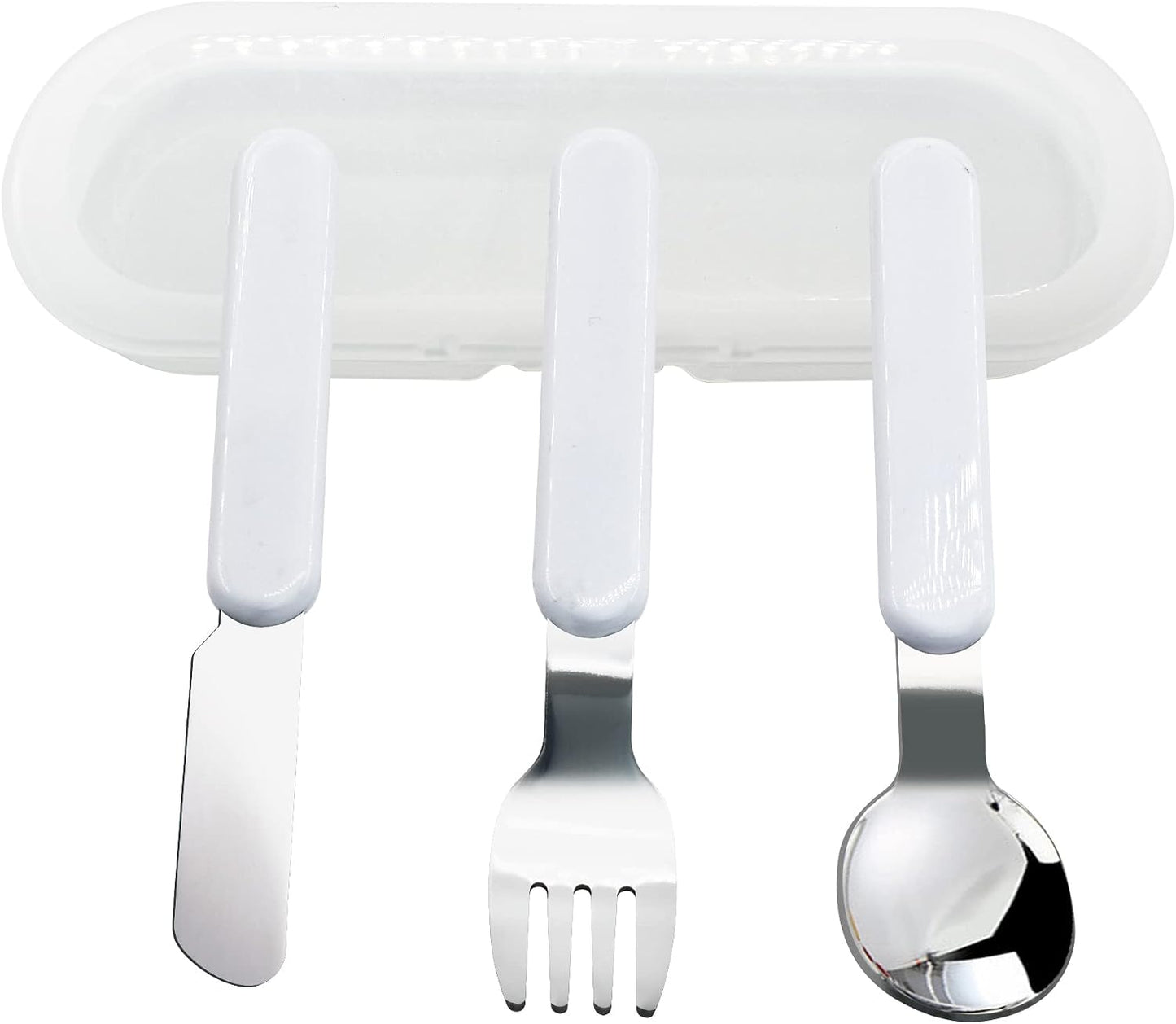 VANRA 2-Piece Children Fork And Spoon Set 18/10 Stainless Steel Child Flatware Set Kids Utensils Set with Case for Lunch Box