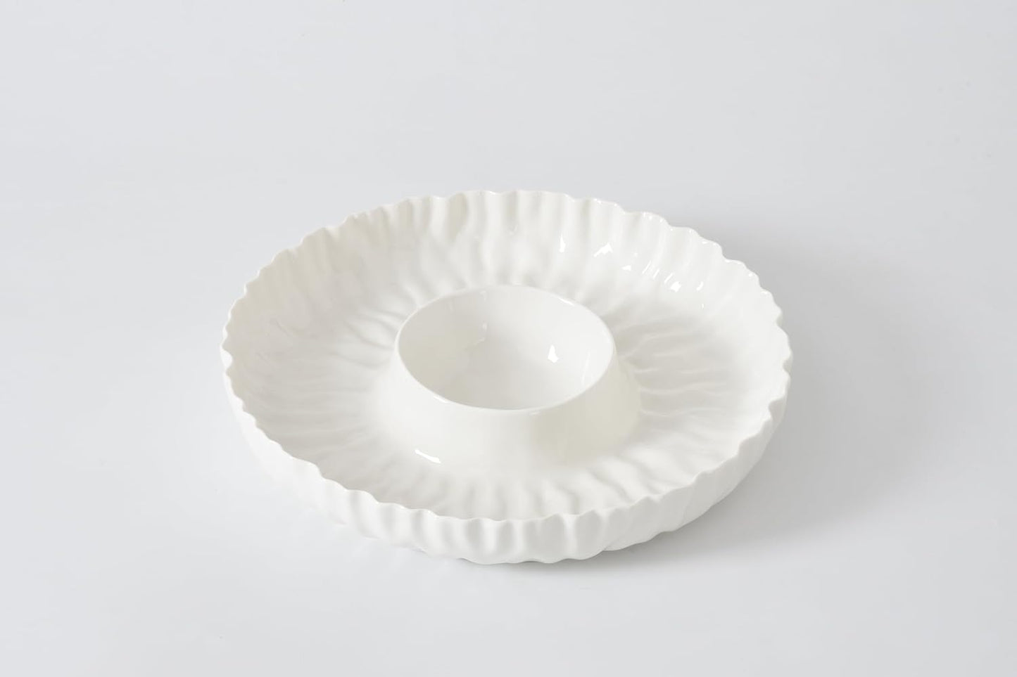 Pampa Bay Mascali Bianca Chip & Dip, 13"" D x 2"" tall, Small, White