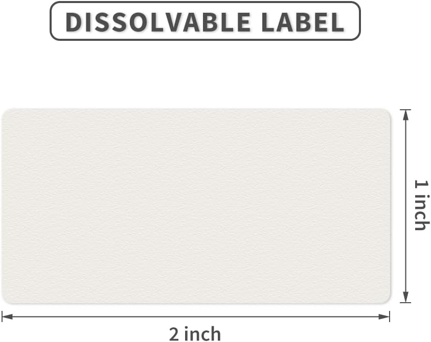 NATURALABEL 240 PCS Blank Dissolvable Food Labels - No Residue, for Meal Prep & Food Storage Containers (1" x 2")