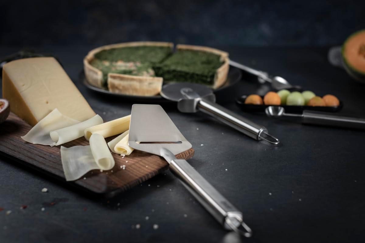 Kuhn Rikon Essential Cheese Slicer – Stainless Steel Blade for Hard & Semi-Hard Cheeses – Charcuterie & Cheese Board Prep Tool