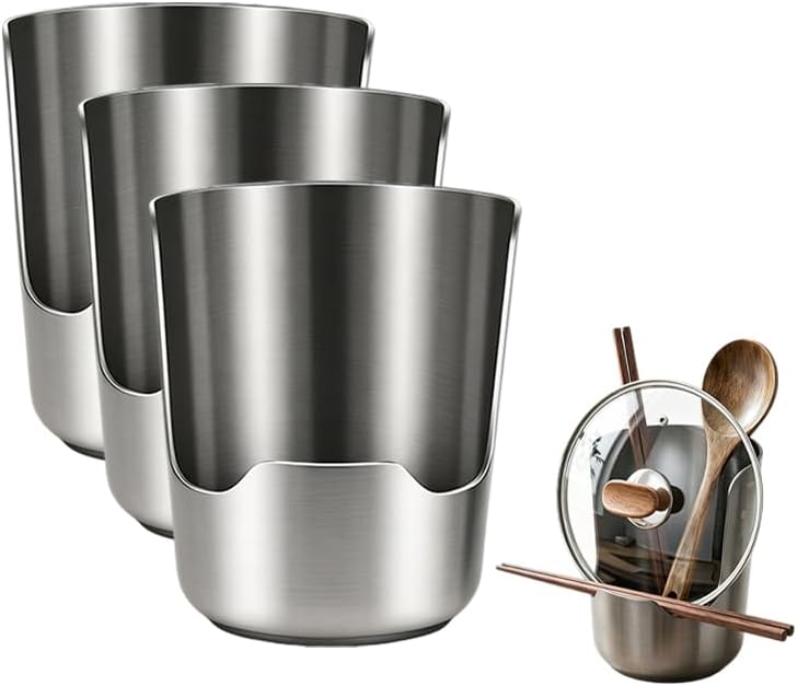 Stainless Steel Utensil Holder and Spoon Rest for Kitchen Counter,