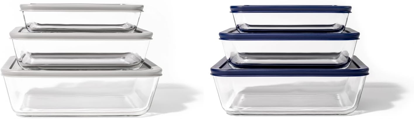 DURA LIVING 4-Piece Glass Food Storage Container (2 Containers + 2 Lids) | 6.55-Cup Rectangular, Leakproof | Microwave, Freezer, Oven & Dishwasher Safe | Ideal for Meal Prep & Pantry Organization