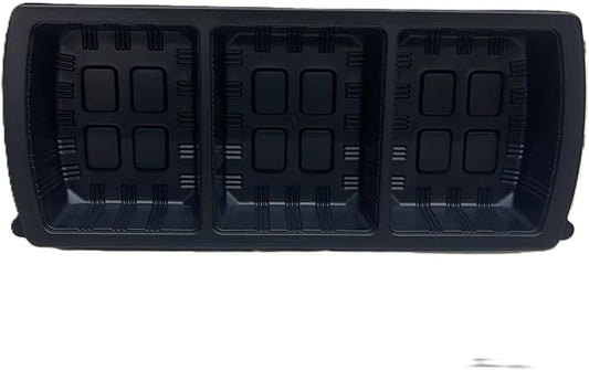 Royalty Premier 3 Compartment Meat Tray, 50 Base and 50 Lid Set