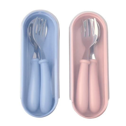 4 Pcs Toddler Utensils, Toddler Forks and Spoons,stainless Steel Baby Utensils Baby Silverware Set with Storage Box for Safe Dining