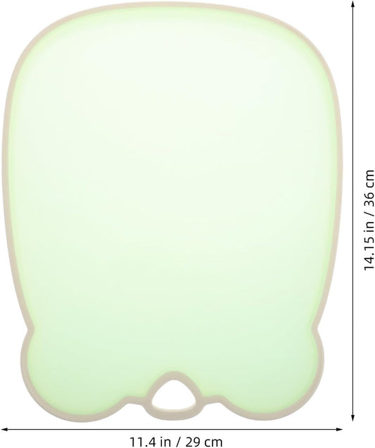 VICASKY Plastic Cutting Board for Kitchen Large Fruit and Vegetable Chopping Board Jelly Green Non-slip Food Prep Mat for Home Use