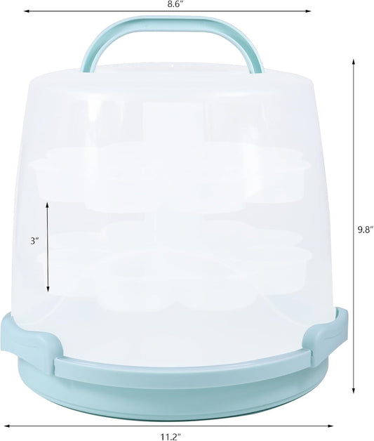 3-Tier Party Cupcake Carrier, Cupcake Holder with Lid and Handle for Transport Storage 24 Cupcakes (White)