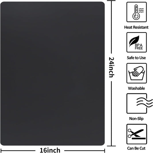 Silicone Mat Heat Resistant Mats for Countertop, Large Silicone Mats for Crafts Kitchen Counter Workbench Table protector, Size 36x24 inches Thick 2mm,Rolled Package,Light Blue