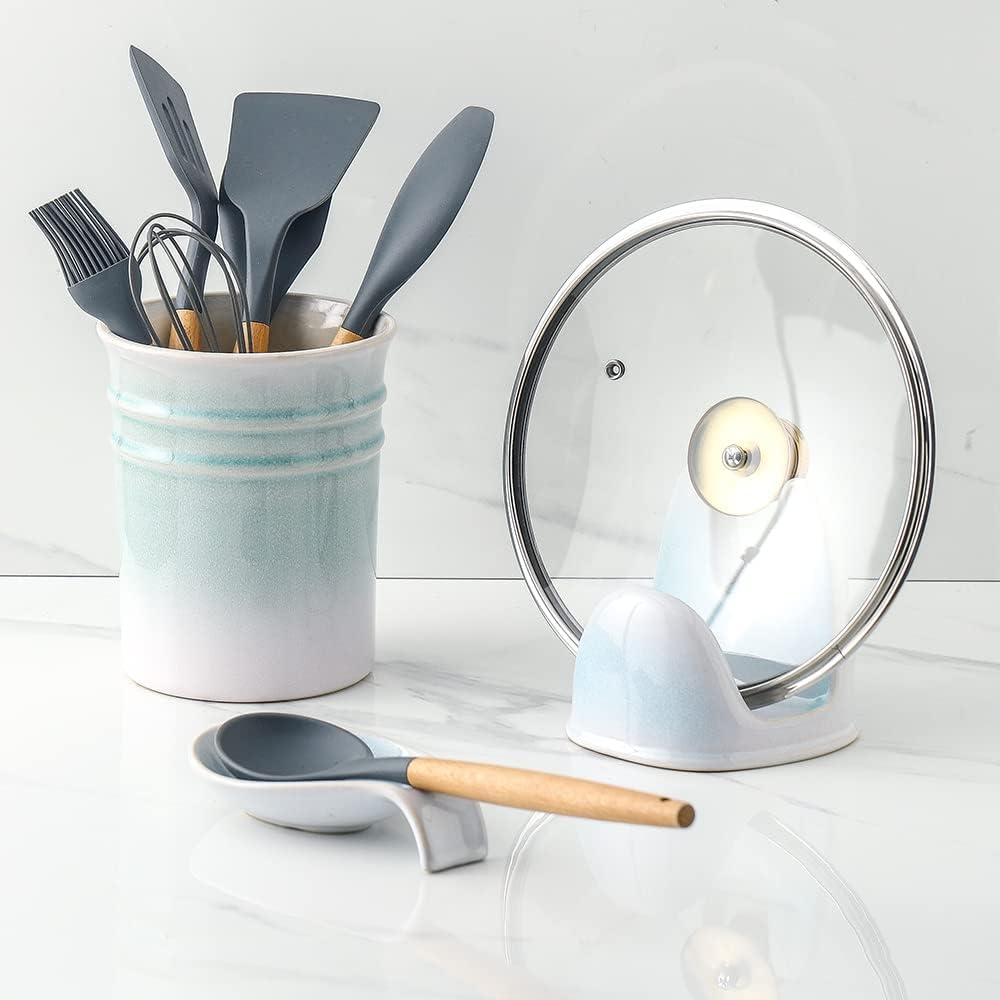 Nihow Ceramic Pot Lid Holder While Cooking for Kitchen Counter/Stove Top