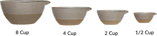 Stoneware White Batter Bowls (Set of 4)