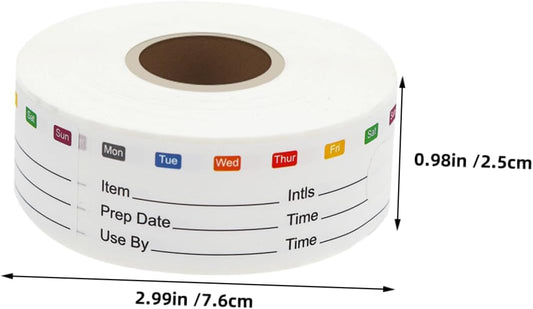 STOBOK 2rolls Food Date Stickers Removable Labels for Freezer and Fridge Organization Easy to Clean Stickers for Meal Prep and Food Storage Roll