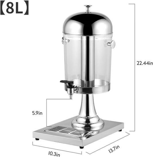 BAVNNRO 4.5 Gallon Drink Dispensers for Parties, Beverage Dispenser with Stand, Commercial Hot Cold Juice Dispenser with Ice Container and Stainless Steel Drip Trays for Beer, Water Lemonade