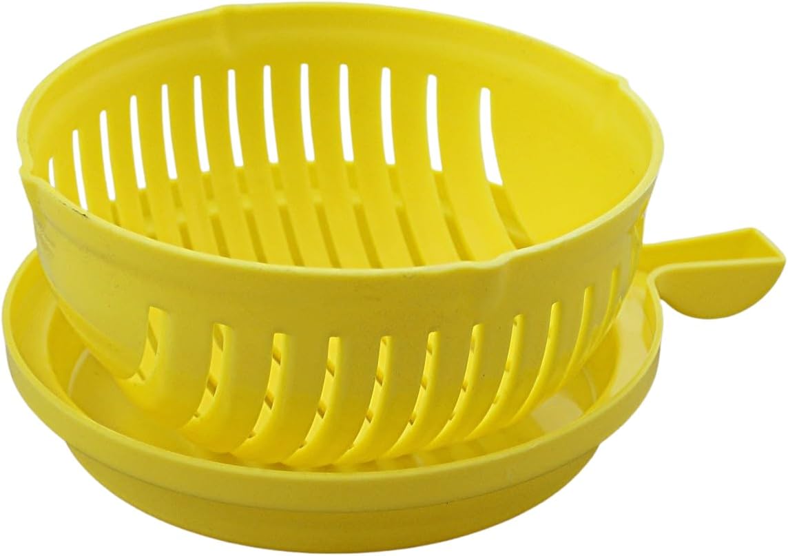 Salad Chopper Bowl with Slits, Fruit Vegetable Cutter, White